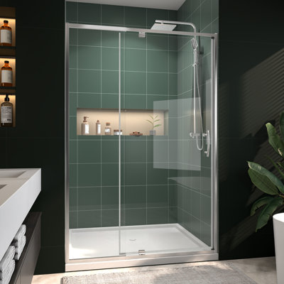 44"- 48" W x 71" H Single Sliding Semi-Frameless Shower Door