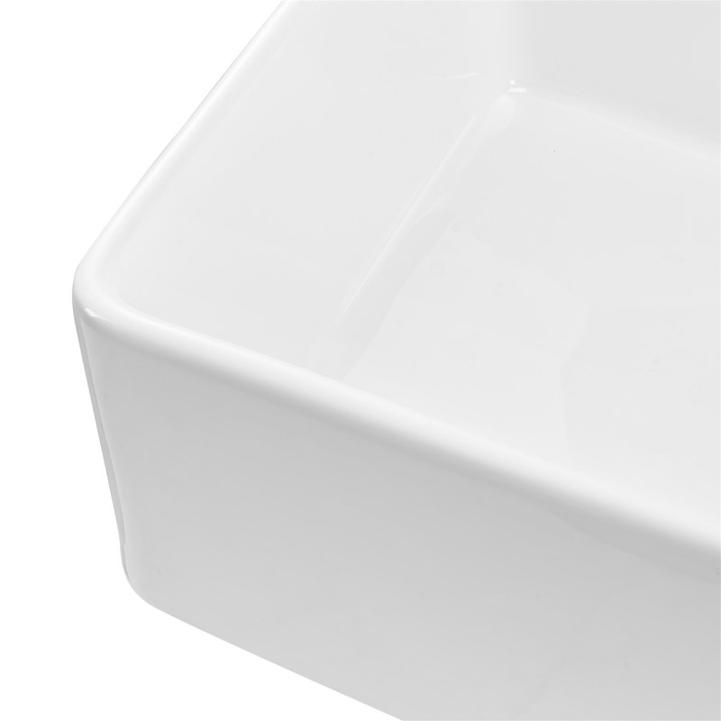33.5X20 In Farmhouse Sink Undermount Kitchen Single Bowl Basin Fireclay White