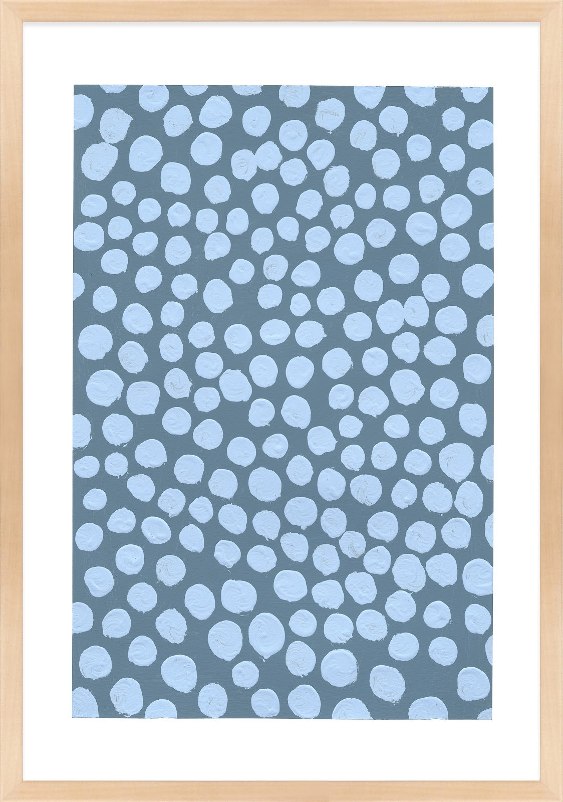 Navi "Periwinkle on Blue Gray" Painting, Brown, 50" H x 35" W x 1.25" D