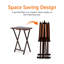 Table-plateau portative pliable avec support de rangement et rangement en bois robuste, paquet de 4 (brun)-131506799