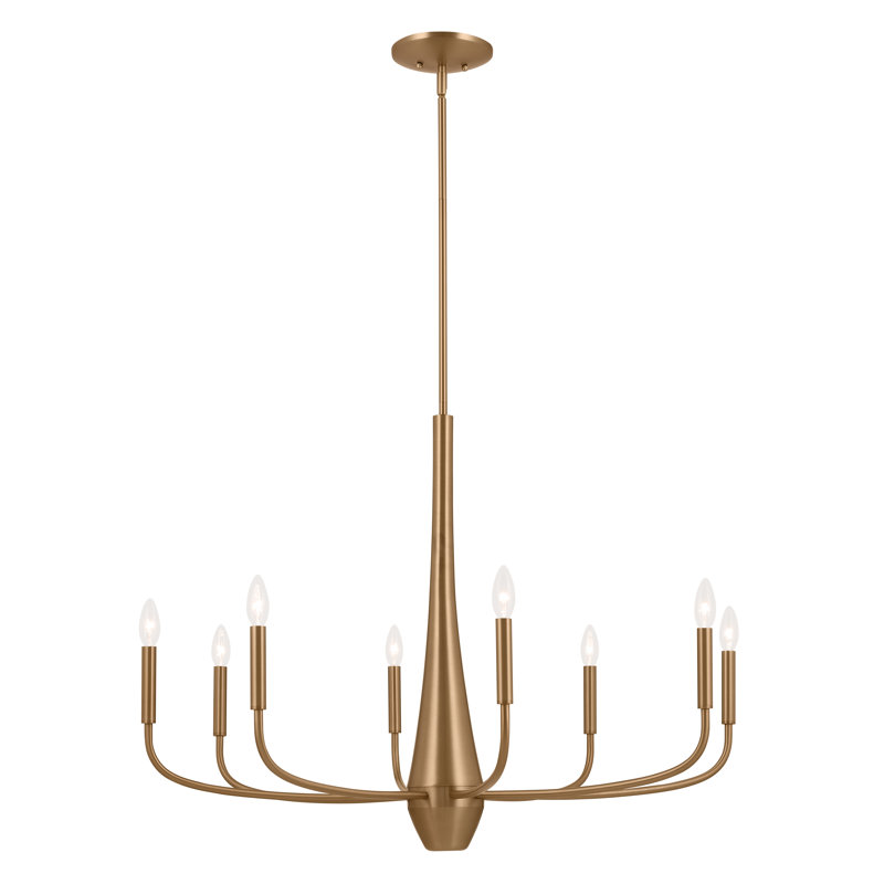 Deela 8 - Light Steel Dimmable Classic / Traditional Chandelier, Champagne Bronze