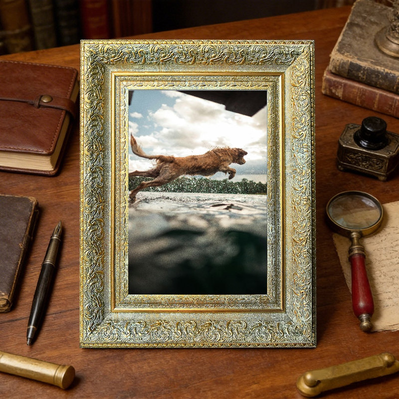 Cadre photo traditionnel doré 1PC 8 "x 10" 1PC, Antique Gold, 1, 8" W x 10" H