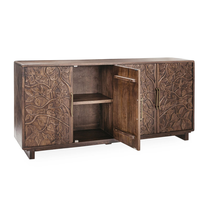 Albero Solid Wood Sideboard, Kona Brown