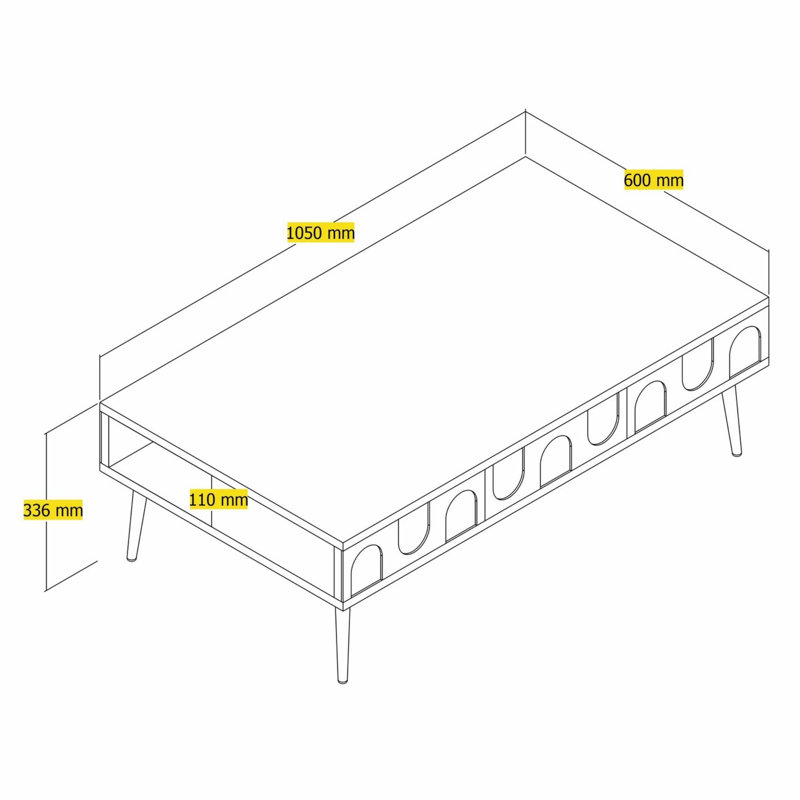 Glorias Coffee Table, Gold, Cream