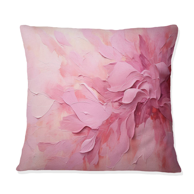 Gold And Pink Minimal Abstract River - Fuchsia Printed Throw Pillow