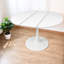 Table de salle à manger extensible moderne (table seule, sans chaises, plateau et pieds inclus), piètement tulipe en MDF blanc pour cuisine familiale