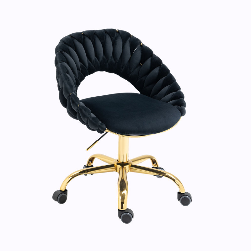 Quadry Velvet Task Chair, Black
