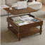 Table basse à plateau relevable avec cadre de rangement en bois massif-66499792-66499795