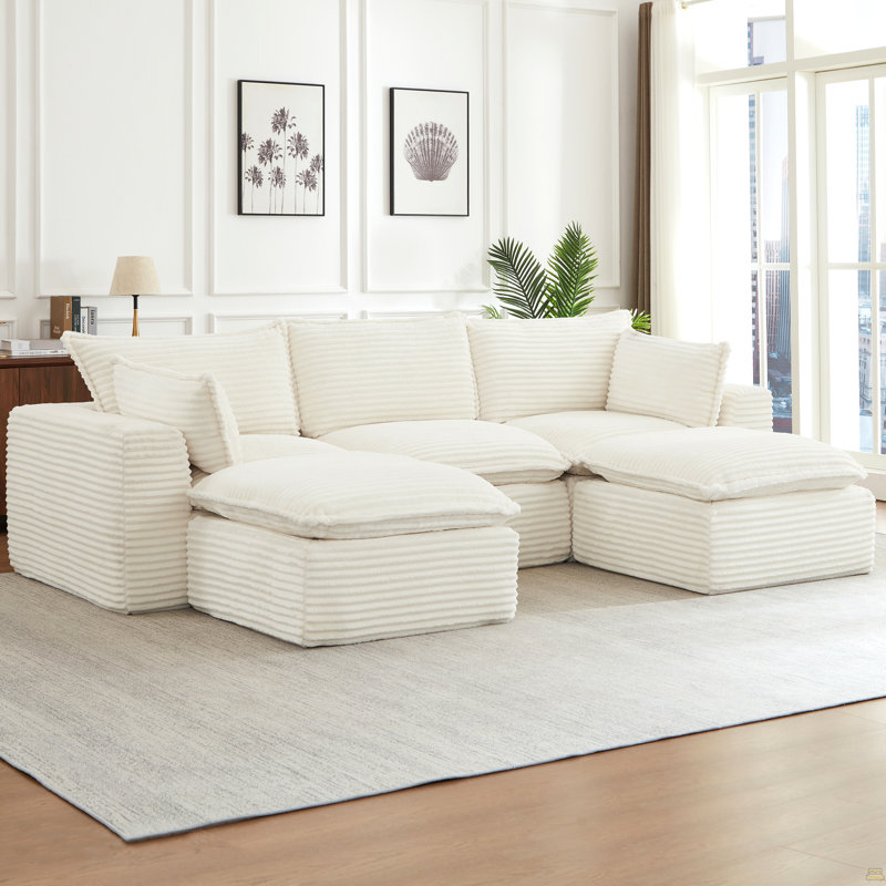 Canapé modulaire Cloud, 30,3 po H x 109,4 po L x 39,4 po P, 3, Blanc