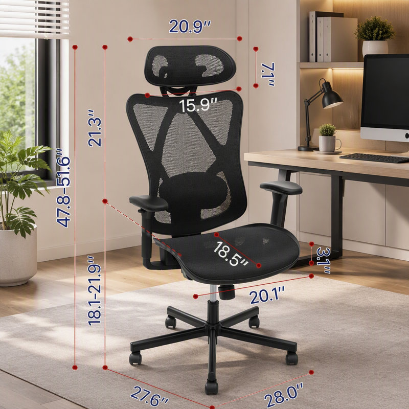Chaise de bureau ergonomique à roulettes