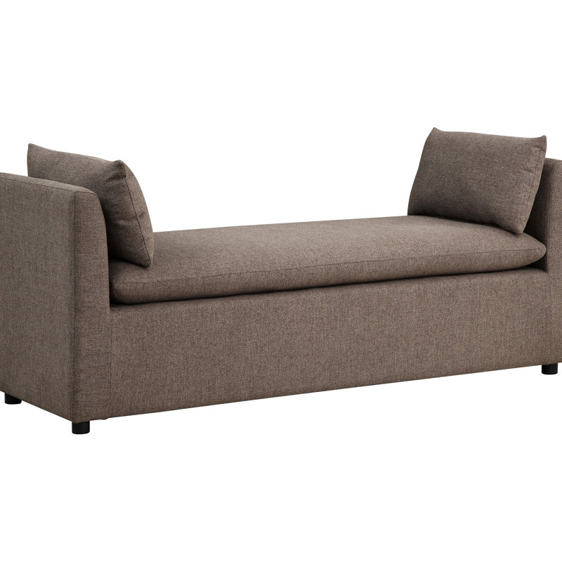 Banc d'appoint rembourré, banc de chambre avec accoudoirs et coussins