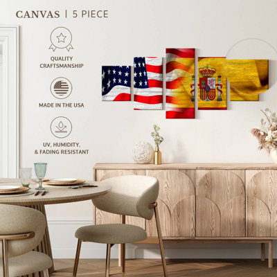 Spain And USA Flag