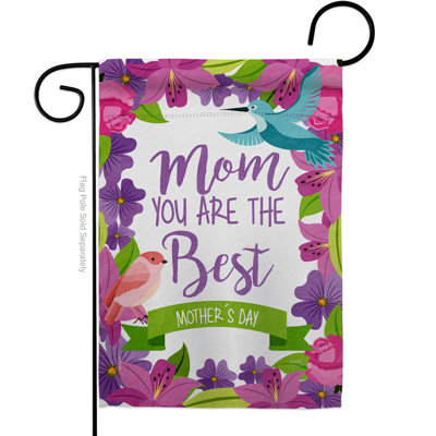 Double Sided 18.5'' H x 13'' W Polyester Mother's Day Garden Flag