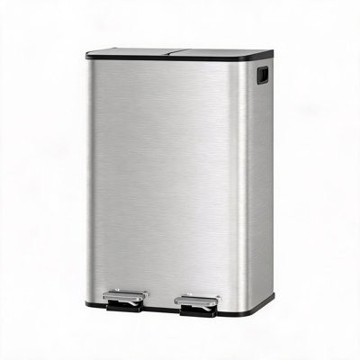 Stainless Steel Multi-Compartment Rubbish & Recycling Bin