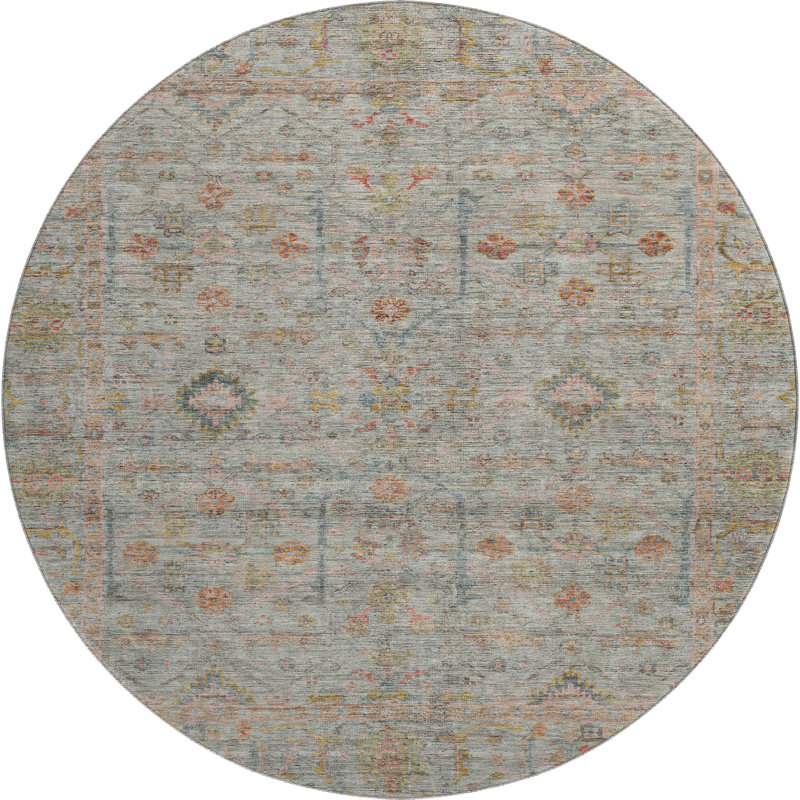 Premium Machine Washable Ducote AMF1136 Global Rug, Rectangle 5' x 7'6"