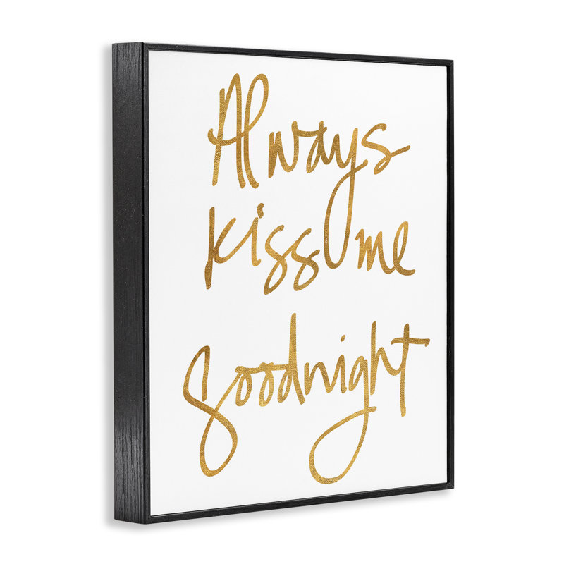 «Kiss Me Goodnight», art de la giclée encadrée par SD Graphics Studio, Giclée encadrée noir minuit, H 30 po x l 24 po
