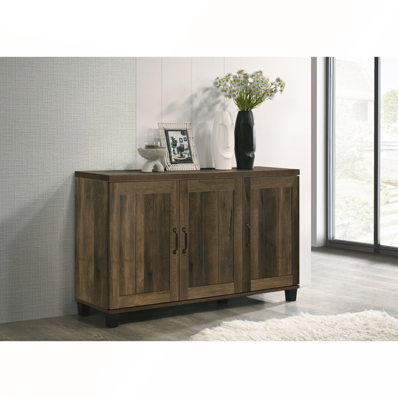 Dark Dusty Oak Finish 3-Door Cabinet