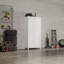 Armoire de garage blanche avec 2 portes et 4 tiroirs