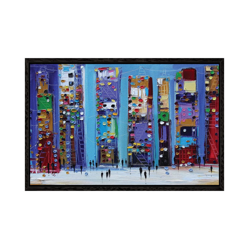 Manhattan by Ekaterina Ermilkina - Print on Canvas, 101.6 cm H x 66.04 cm W, Black Framed