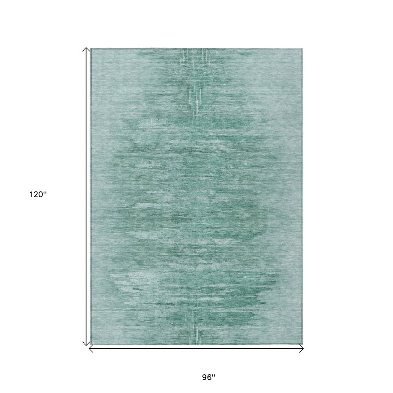 Tapis extérieur lavable abstrait bleu turquoise et bleu sarcelle 8 pi x 10 pi
