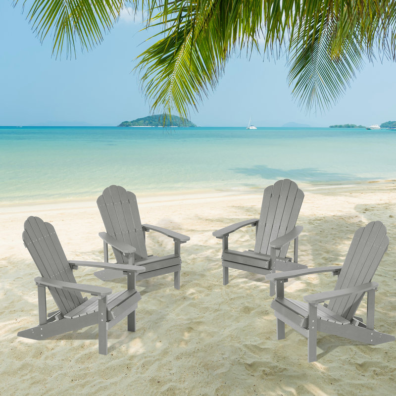 Chaise Adirondack en plastique Harb, Gris clair