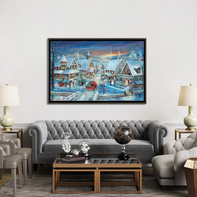 Célébrer la maison pour les vacances - reproduction d'art murale - toile encadrée