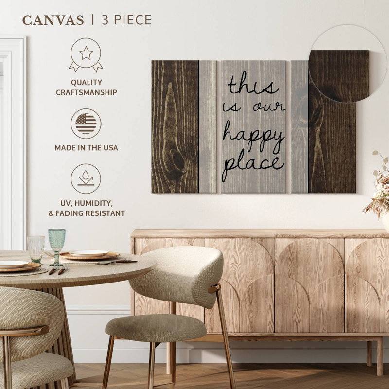 Our Happy Place Typography Wall Sign, 32" H x 50" W