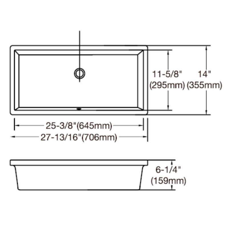 Kingsman Hardware 27.9'' Ceramic Rectangular Undermounted Bathroom Sink with Overflow