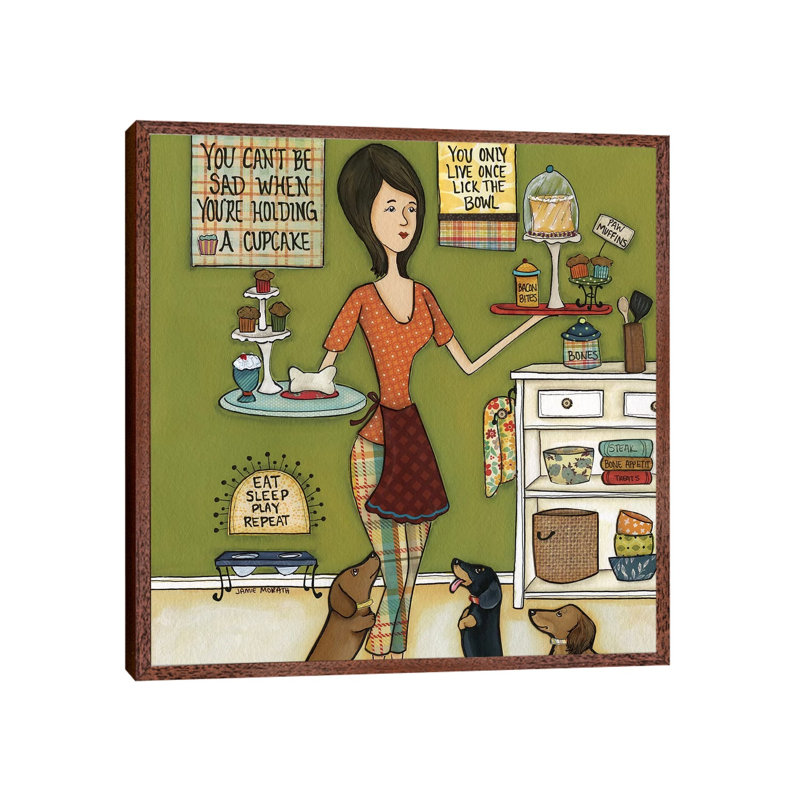 Paw Muffins by Jamie Morath - Print on Canvas, Classic Brown Wood Framed, 66.04 cm H x 66.04 cm W