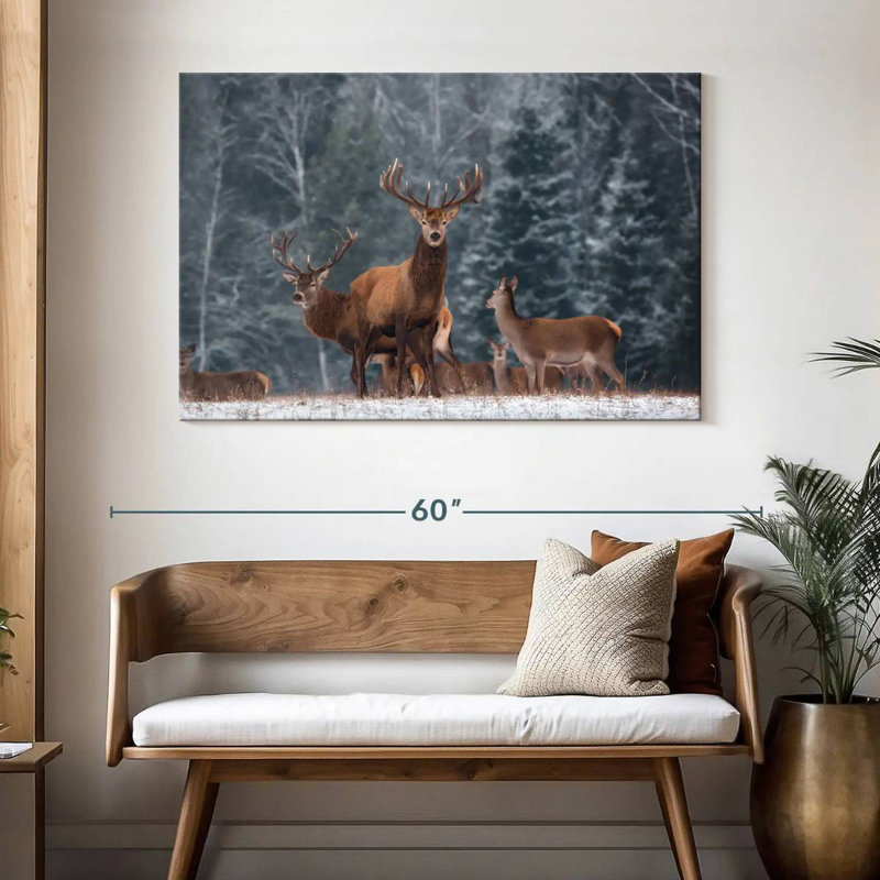 Cerf d'hiver Brampt, H 32 po x l 48 po