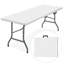 Table pliante en plastique 6 pi, table de pique-nique portable extérieure et intérieure, poignée - blanc-98305485-122585900