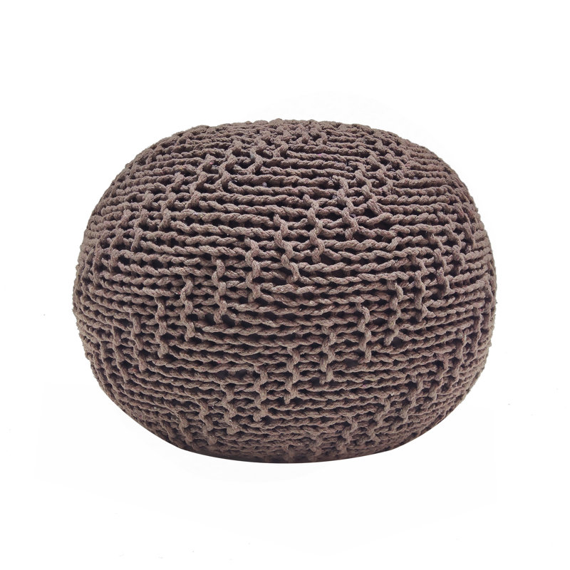 Hazel Pouf, Light Brown Cotton