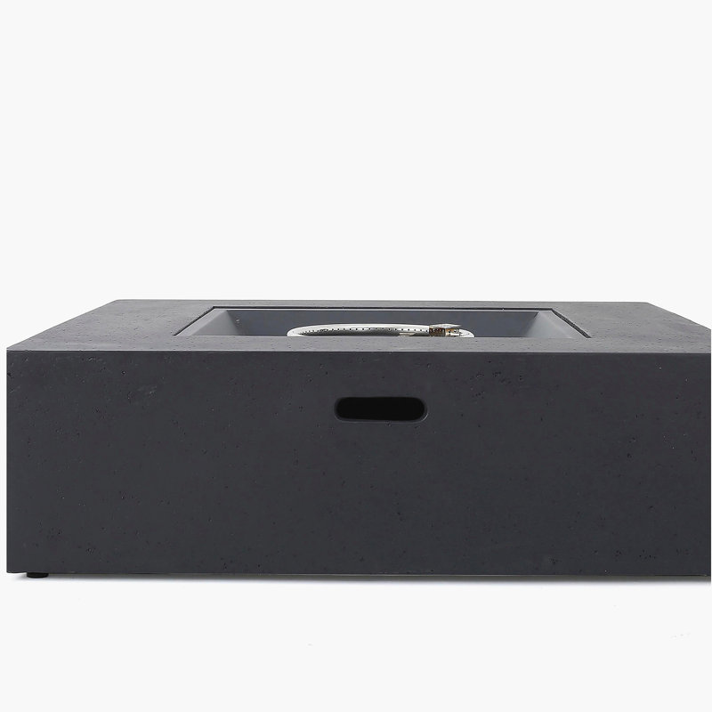 50,000 Btu Square Mgo Fire Table with Tank Outside, Dark Gray