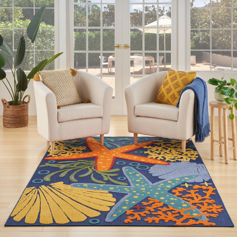 Tapis d'intérieur / extérieur tissé à la machine Jacksonport , Rectangle 6 pi x 9 pi