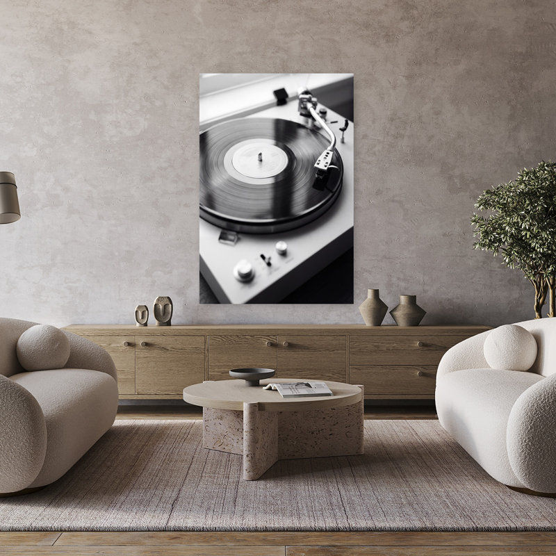 «Spinning Retro Turntable», art mural rétro classique rétro, H 48 po x l 32 po