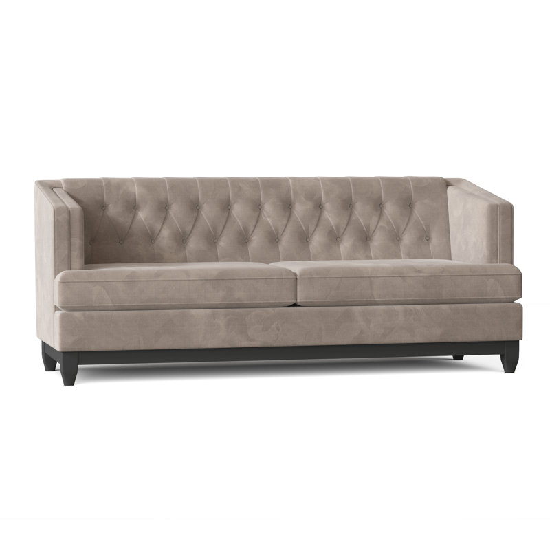 Ali Upholstered 88'' Sofa, Bella Pearl Performance Velvet