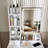 Modern Small  Vanity Desk ,Featuring 3 Modes Of LED Lighting With Adjustable Brightness, 3 Drawers And Multiple Open Storage Shelves, A Hair Dryer Holder And Power Socket, And A Dressing Chair.-1319783240