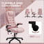 Fauteuil de bureau massant et vibrant à 6 points avec fonction chauffante, dossier haut en velours pour un confort et un soutien optimaux, rose-1048902575