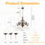 Lustre en bronze traditionnel à 5 lumières de 26,81 po avec abat-jour en verre cloche givré - Conception rétro à volutes, hauteur réglable pour les plafonds inclinés, luminaire de salle à manger