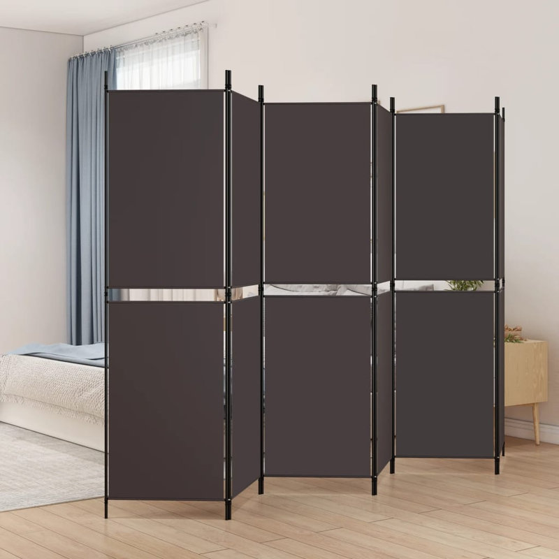 Cloison pliante Rikkea, Brun, 6, H 70,8 po x l 118,1 po