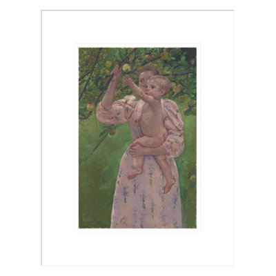«Child cueillant un fruit» par Mary Cassatt, impression giclée encadrée