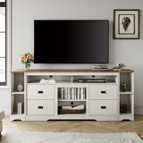 Laziza 3 in 1 Morden Farmhouse TV Stand For 85 inch TVs with 4 Drawers and Spacious Storage Space