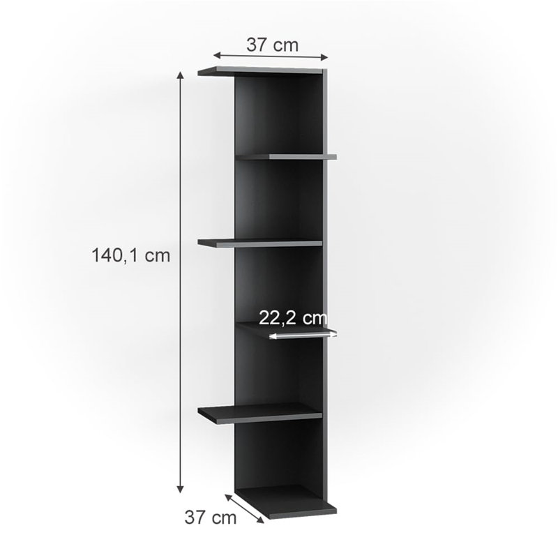 Bermang Corner Bookcase, Black