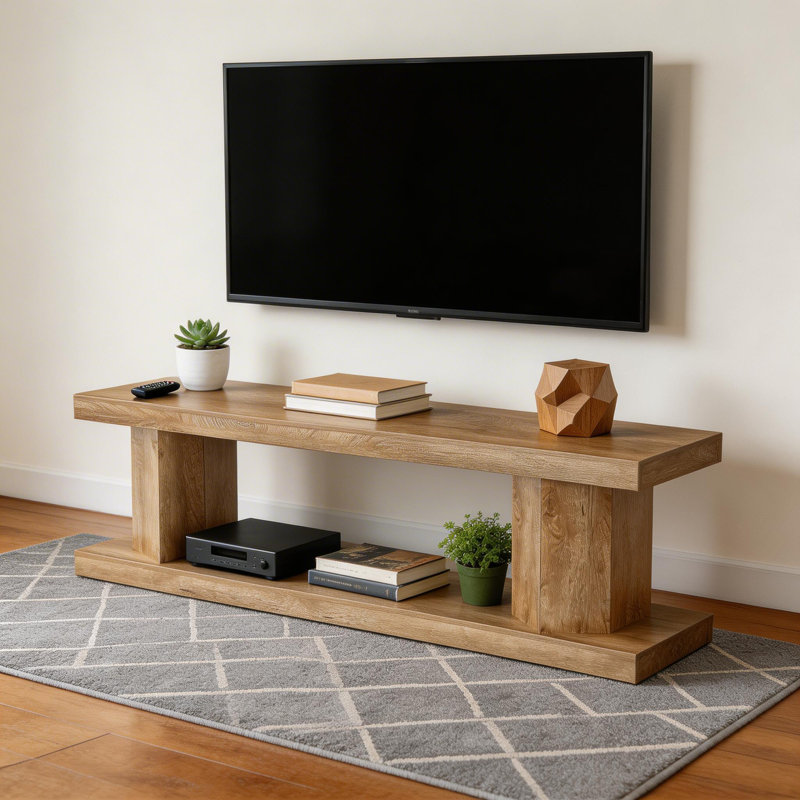 Meuble télé 63 po pour téléviseur de 70 po ou moins avec tablettes à 2 niveaux