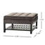 Cuir reconstitué carré pour chambre à coucher - Rangement et support inférieur brun moderne et sophistiqué