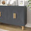 Console moderne anthracite de 47,2 po x 29,0 po x 11,6 po | 100% panneau de particules enduit de mélamine, épaisseur: 0,7 pouce | Conception géométrique élégante, parfaite pour le vestibule ou le salon, durable et élégante-1733335109