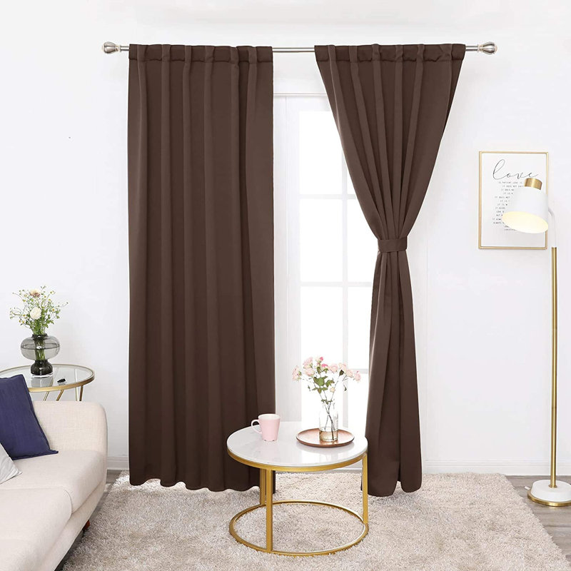 Regie Blackout Curtain Pair, Brown