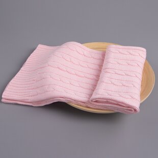 Tadpoles Ultra-Soft Chenille Knit Baby Blanket, Blush/White