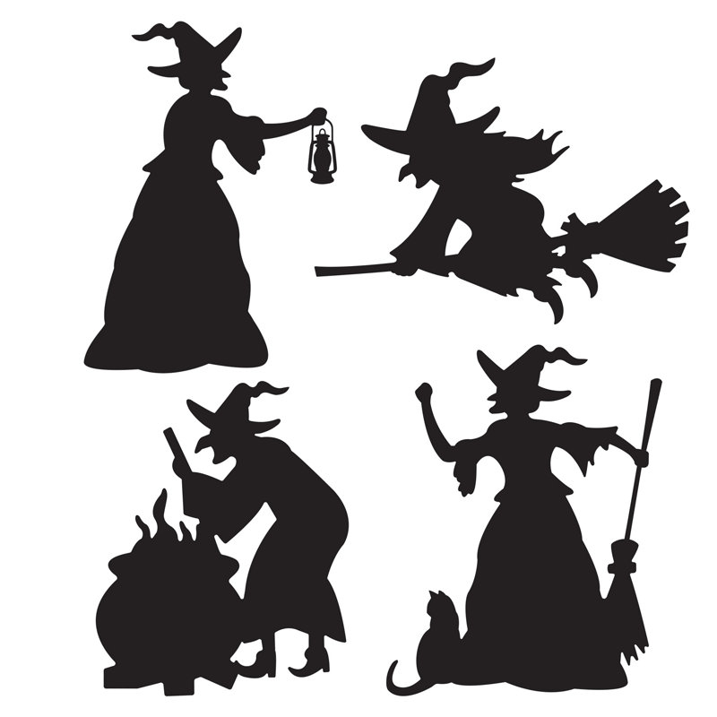Silhouettes de sorcière d'Halloween