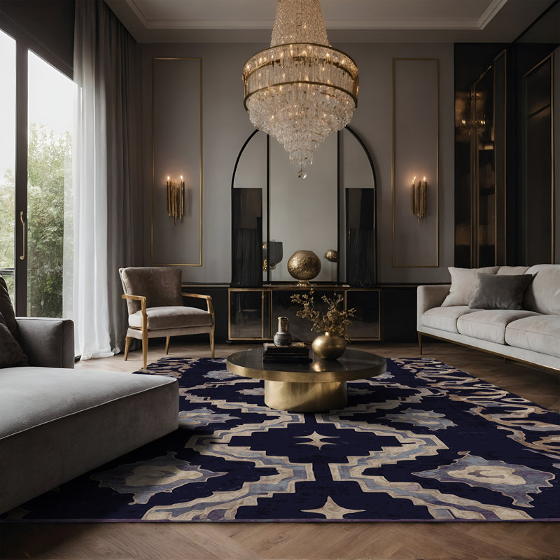 Tapis gris soyeux et moelleux, Rectangle 8 pi x 10 pi